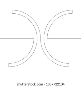 One Lines Design . Vector Logo .Abstract Geometrical illustration.