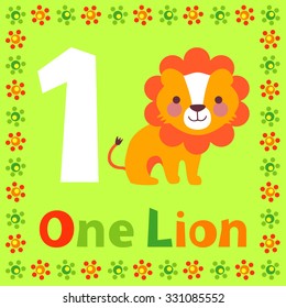 One Lion, learn to count, 1, number one, character