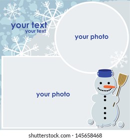 One list of scrapbook - winter theme - two photos (vector)