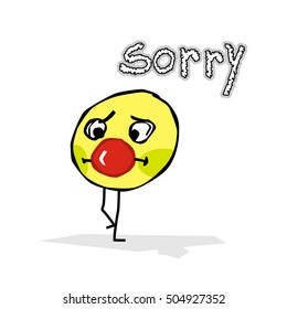 One little clown is saying sorry