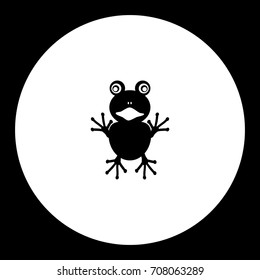 one little frog simple silhouette black icon eps10