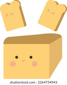one loaf bread and sliced bread doodle vector