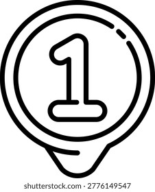 One Location Illustration vector Icon Design