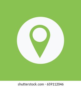 one location & navigation icon flat design. position sign isolated cartoon