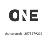 ONE logo design. Initial letter O N E bold font style for tech startups, consulting, corporate branding. Creative company name, headlines typography identity, trendy logotype. Vector illustration.