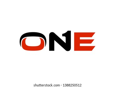 ONE logo icon design vector