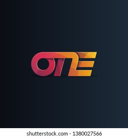 ONE logo vector logotype.Suitable for Creative Industry, Multimedia, entertainment, Educations, Shop