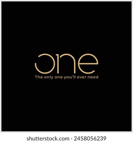 one logo written in gold with a modern concept