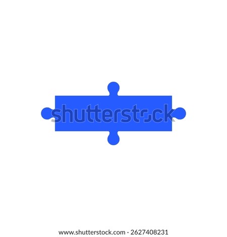One long separate puzzle piece. Vector illustration on a white background. 