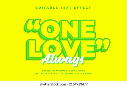 One Love Editable Text Effect Template