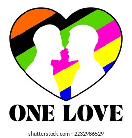 one love icon (male) - vector