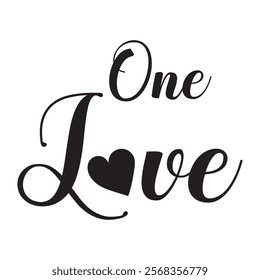 One love. text. Great lettering and calligraphy for greeting cards, stickers, banners, prints  etc. vector illustration