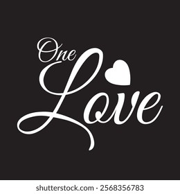 One love. text. Great lettering and calligraphy for greeting cards, stickers, banners, prints  etc. vector illustration