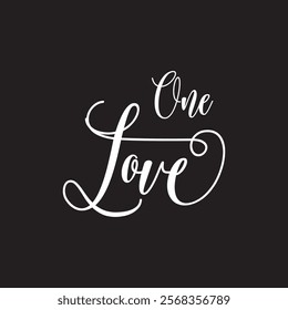 One love. text. Great lettering and calligraphy for greeting cards, stickers, banners, prints  etc. vector illustration