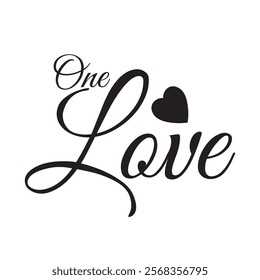 One love. text. Great lettering and calligraphy for greeting cards, stickers, banners, prints  etc. vector illustration