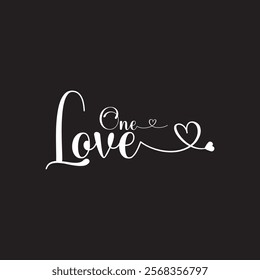 One love. text. Great lettering and calligraphy for greeting cards, stickers, banners, prints  etc. vector illustration