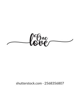 One love. text. Great lettering and calligraphy for greeting cards, stickers, banners, prints  etc. vector illustration