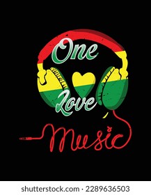 One Love T-Shirt And Caribbean T-Shirt Design