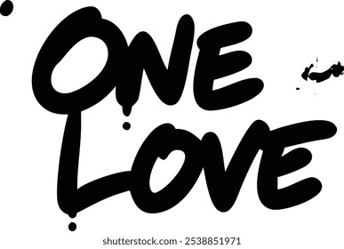 One Love Typography Greeting Card - Inspirational and Heartfelt Design.Perfect for heartfelt messages, celebrations, and spreading positivity.
