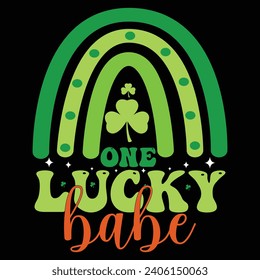 one luckey babeRetro St. Patrick's Day Typography t shirt