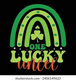 one luckey uncel Retro St. Patrick's Day Typography t shirt
