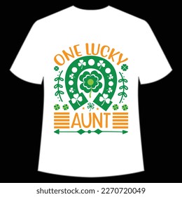 One Lucky Tante, St. Patrick's Day Shirt Print Template, Lucky Charms, Irish, jeder hat ein wenig Glück Typografie Design