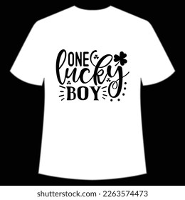 One lucky boy Happy St. Patrick's day shirt print template, St. Patrick's design, typography design for Irish day, women day, lucky clover, Irish gift