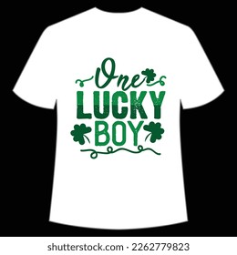 one lucky boy St. Patrick's Day Shirt Print Template, Lucky Charms, Irish, everyone has a little luck Typography Design