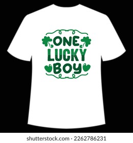 one lucky boy St. Patrick's Day Shirt Print Template, Lucky Charms, Irish, everyone has a little luck Typography Design
