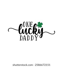 One Lucky Daddy, St Patrick's day T-Shirt Design, Saint Patrick's Day shirt, St Patrick's Day Quotes, Clover, Saint Patrick's Day, Gnome, Rainbow, Lucky, Shamrock