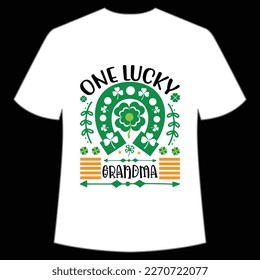 One Lucky Grandma, St. Patrick's Day Shirt Print Template, Lucky Charms, Irish, everyone has a little luck Typography Design