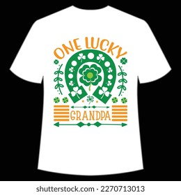 One Lucky Grandpa, St. Patrick's Day Shirt Print Template, Lucky Charms, Irish, everyone has a little luck Typography Design