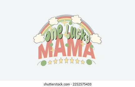 Una Mamá Afortunada SVG. Día de San Patricio. diseño de camiseta vectorial de la cita del día de st Patrick