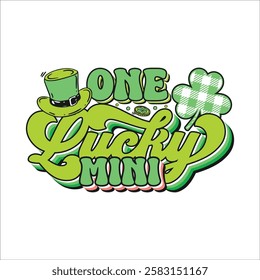 One lucky mini St. Patrick's day design, St. Patrick's day colorful typography design