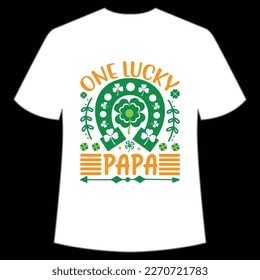 One Lucky Papa, St. Patrick's Day Shirt Print Template, Lucky Charms, Irish, jeder hat ein wenig Glück Typografie Design