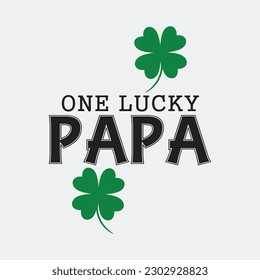 One Lucky Papa - St Patricks day retro father gift t-shirt