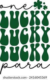 One Lucky Para St. Patrick's Day Retro T-shirt