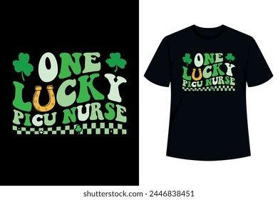 Una Unidad De Cuidados Intensivos Pediátricos. Celebra la fiesta del Día de San Patricio con este retro One Lucky PICU Enfermera Groovy Retro Feliz Día de San Patricio traje de trébol! Divertido Clover Shamrock diseño 