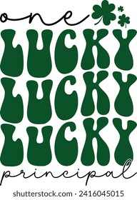 One Lucky Principal St. Patrick's Day Retro T-shirt