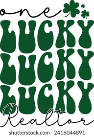 One Lucky Realtor St. Patrick's Day Retro T-shirt