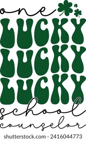 One Lucky School Counselor St. Patrick's Day Retro T-shirt