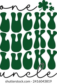 One Lucky Uncle St. Patrick's Day Retro T-shirt