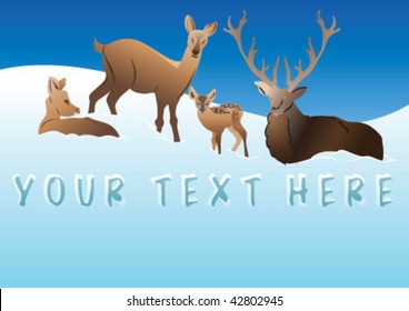 One male and one female deers family