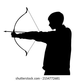 one man archery silhouette vector