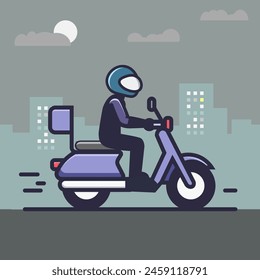 One man was delivering a package of orders belonging to a client at such a distance that he rode the motorcycle into the night.