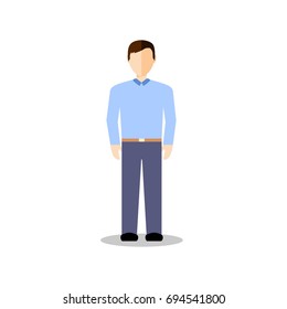 One man in flat cartoon vector design.