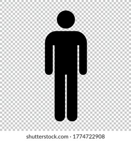 Un pictograma de hombre sobre fondo transparente comprobado. Ilustración vectorial. Archivo vectorial Eps 10.