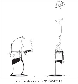 One man shoots another and blows his head off