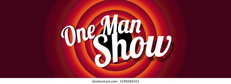 One man show on red background