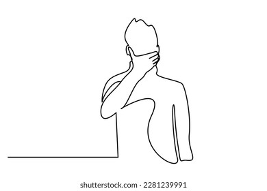 one man very surprised he is ashamed he is shocked he reacts